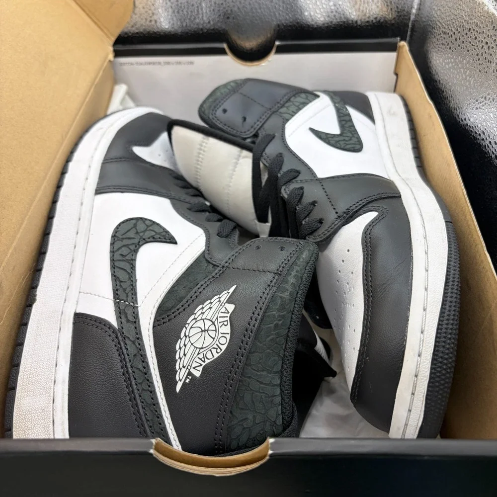 Size 11.5 Nike Air Jordan 1 Mid SE Off-Noir Black White Mens Shoes FB9911-001